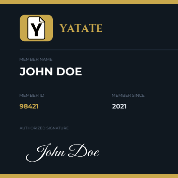 Membership Card preview