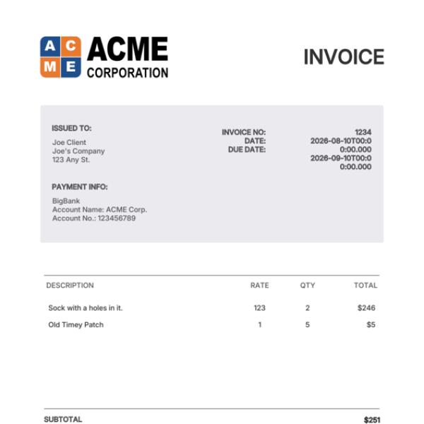 Invoice - With Logo preview