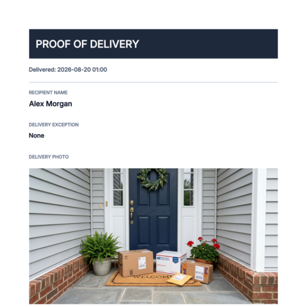 Proof of Delivery preview