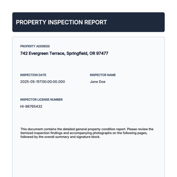 Property Inspection preview