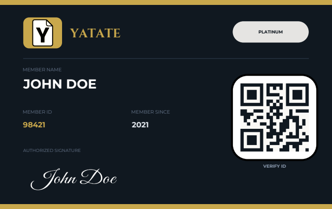 Membership Card preview page 1