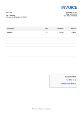 Invoice - A4 preview